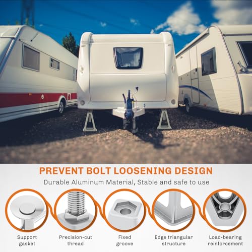 WELLUCK RV Stabilizers Jacks 4 Pack,Screw Jack Stands for RV Camper Travel Trailer Leveling,Aluminum,Single Support Up to 6000 Lbs, Adjustable from 11" to 17" - Image 4