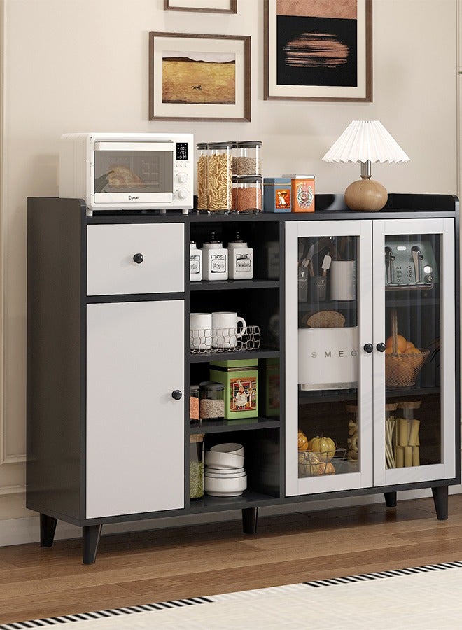 JCB CHIC Multifunctional Storage Cabinet,Nordic Kitchen Cabinet ,Edge Cabinet Tea Cabinet,Modern Living Room Wall Sideboard  Household Multi-layer Display Cabinet(120×35×90CM） - Image 1