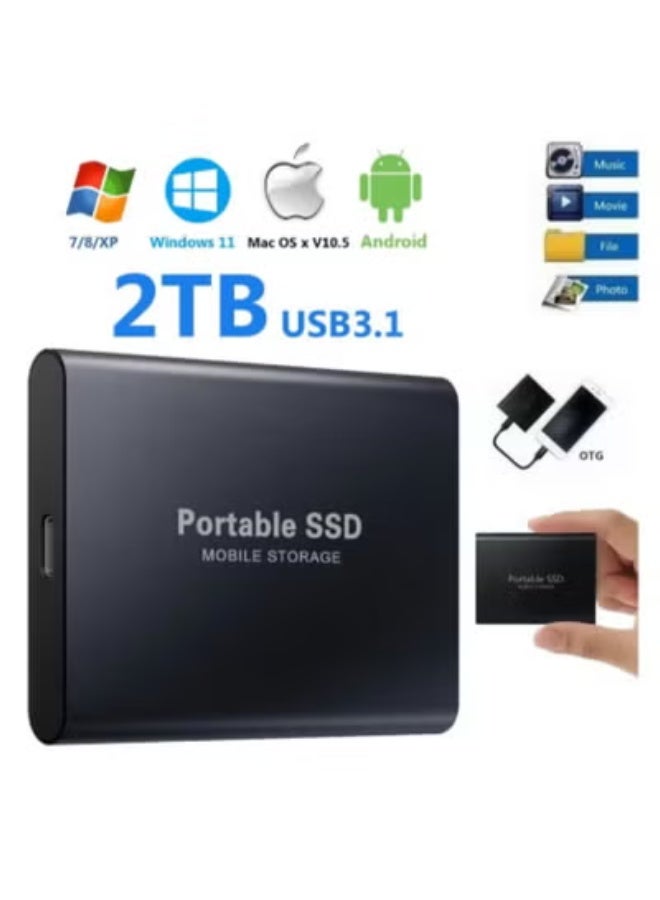 M.A&F's Portable External Hard Drive 2TB , Mini SSD Hard Drives,Solid State External Drives,Computer Backup Drive,USB 3.1 to Type-C Support Data Storage Transfer for Windows XP PC Laptop and Mac - Image 3