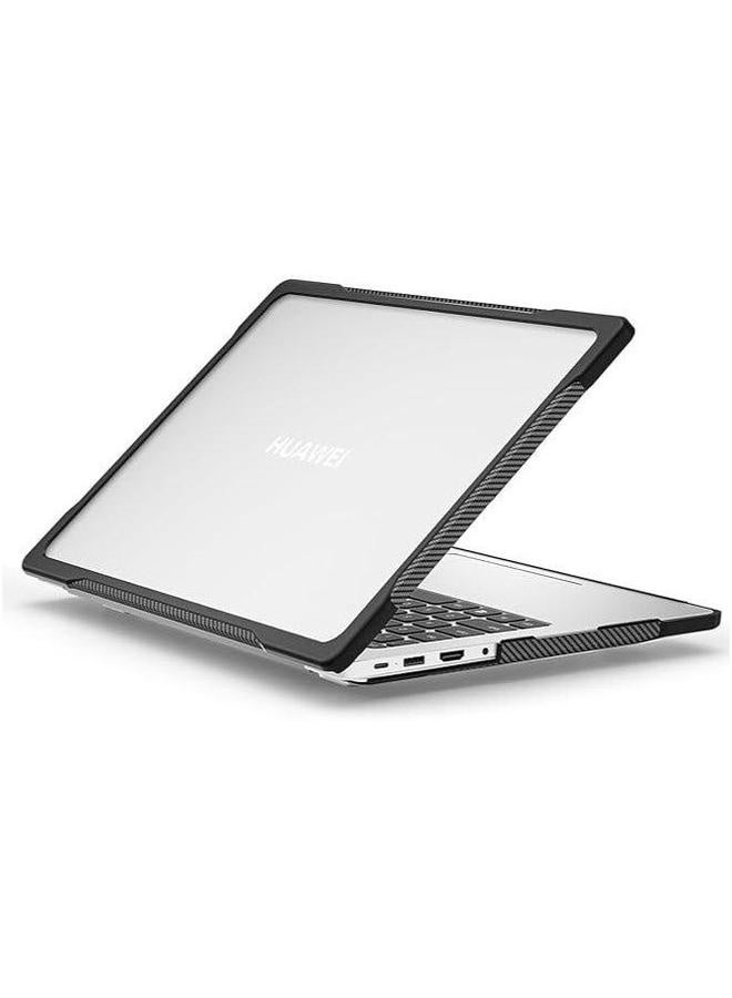 Compatible with Huawei MateBook D14 2024 MDG-24 Heavy Duty Rugged Full Shockproof Case,Dual Layer Laptop Transparent Hard Shell Case TPU Frame - Image 1
