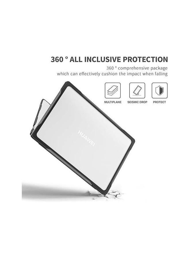 Compatible with Huawei MateBook D14 2024 MDG-24 Heavy Duty Rugged Full Shockproof Case,Dual Layer Laptop Transparent Hard Shell Case TPU Frame - Image 4