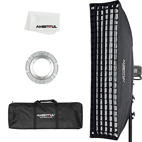 AMBITFUL FW30x120 30x120cm/12 x47 Strip Softbox with Honeycomb Grid, Bowens Mount Rectangular Softbox for Studio Flash, Medium Strip Light for Portrait Fashion Product Photography - Image 1