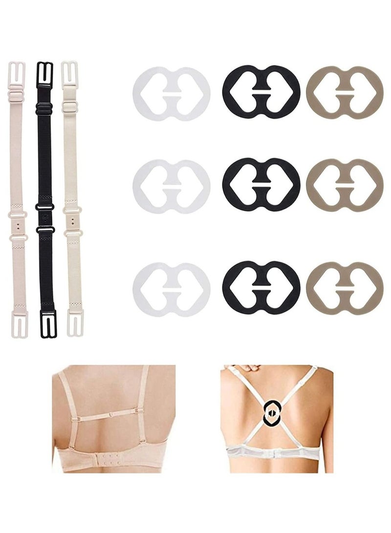 KASTWAVE 12 Pcs Bra Strap Clips Conceal Bra Straps Bra Cross Back Clips Elastic Adjustable Non-Slip Strap Holder for Ladies Women Girls  - Image 1