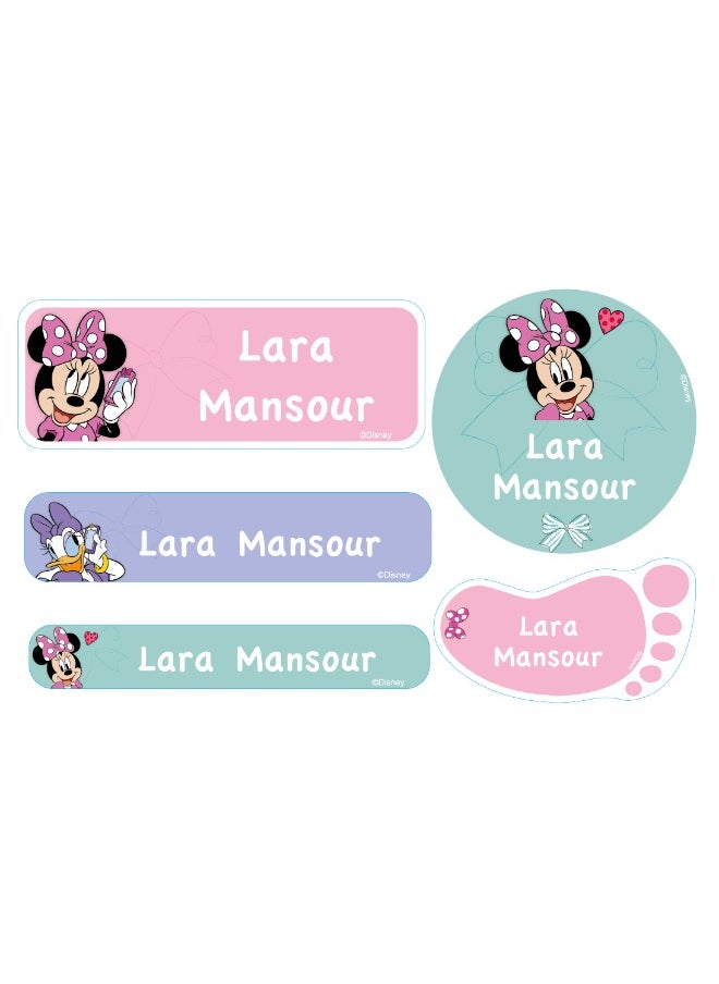 Essmak Disney Personalized Waterproof Name Labels for Kids – Set of 74 Custom Stickers for School Supplies, Lunch Boxes, Clothes and Toys  - Image 1