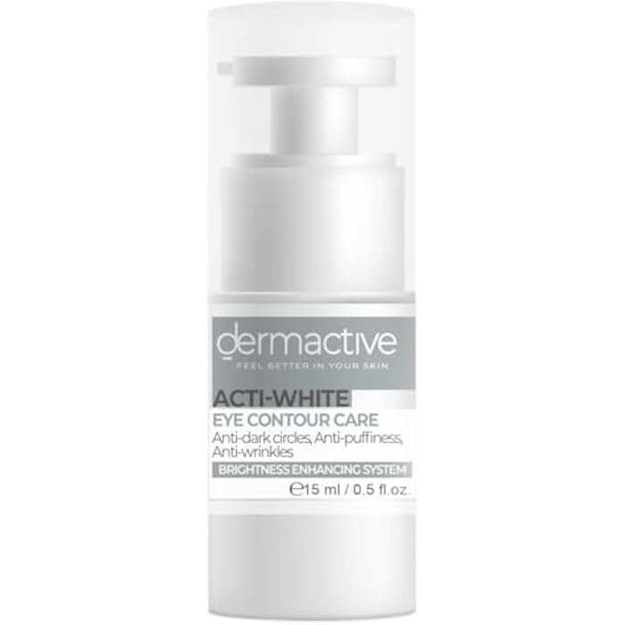 DERMACTIVE Acti White Eye Contour – 15 ml 4-in-1 Eye Solution, Brightens, De-Puffs, Hydrates, Revives Tired Eyes All Skin Types, Fragrance-Free, Daily Use – AM & PM - Image 1