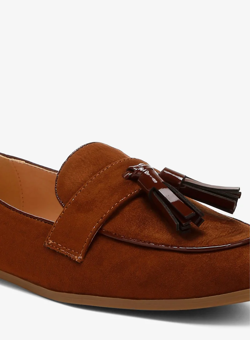 London Rag Brown Micro Suede Tassel Loafers in Brown for Women | Best Price UAE