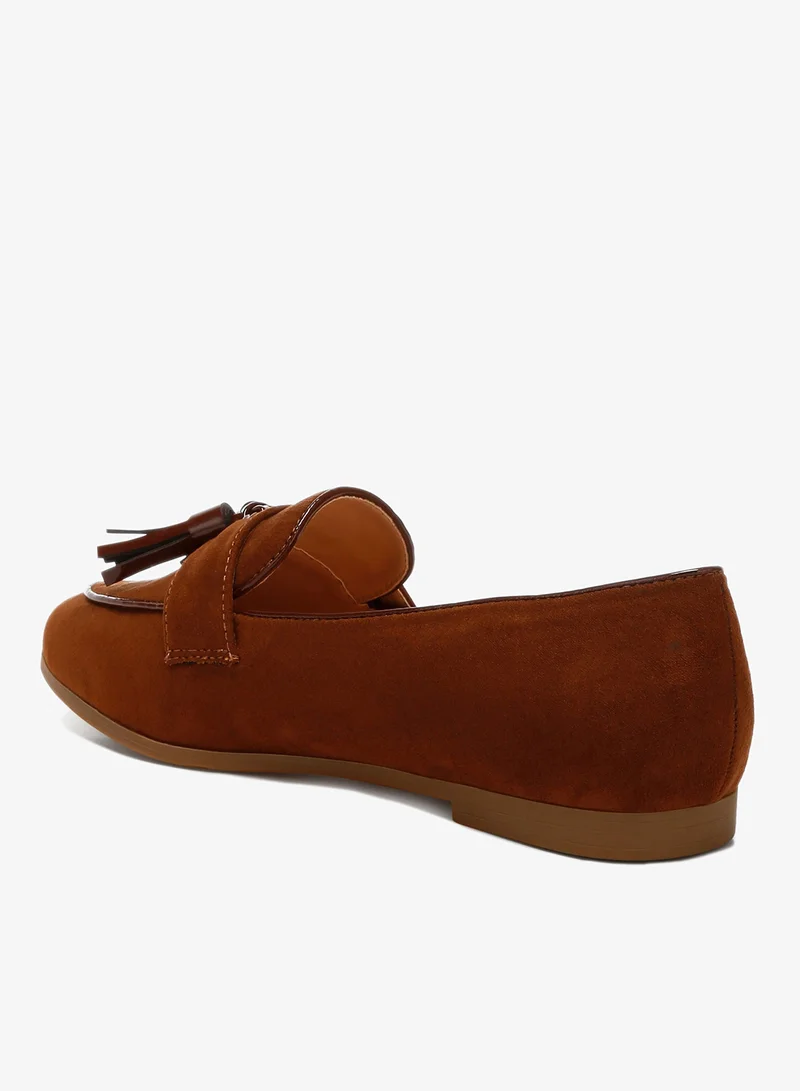 London Rag Brown Micro Suede Tassel Loafers in Brown for Women | Best Price UAE