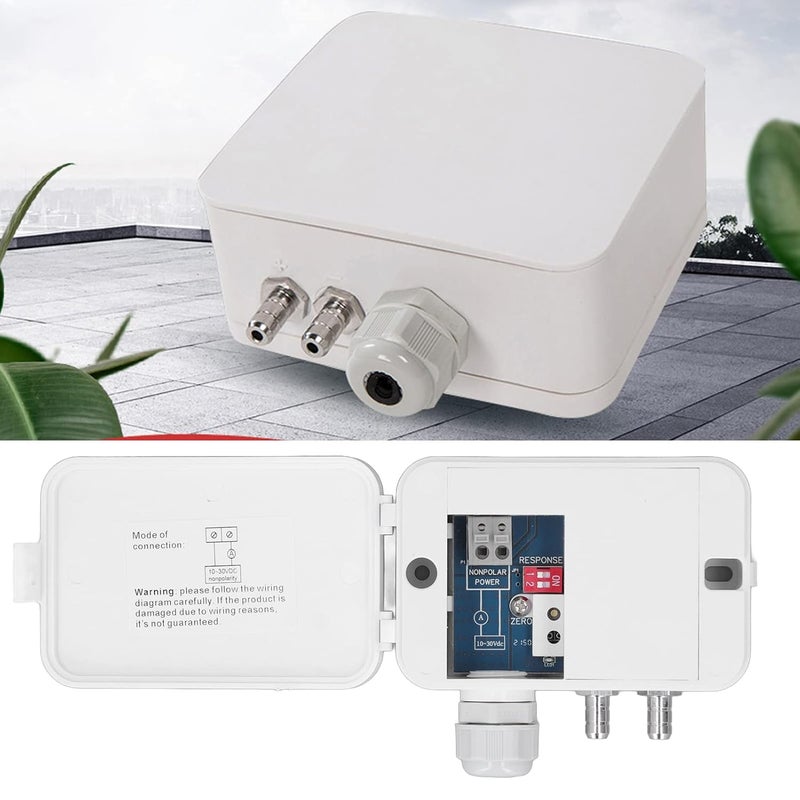 مرسل الضغط التفاضلي LFM108، حساس HVAC حساس ومستقر، جهاز التحكم في تدفق الهواء في المباني، مادة ABS بيضاء، يحول الضغط التفاضلي إلى إشارة كهربائية - Image 3