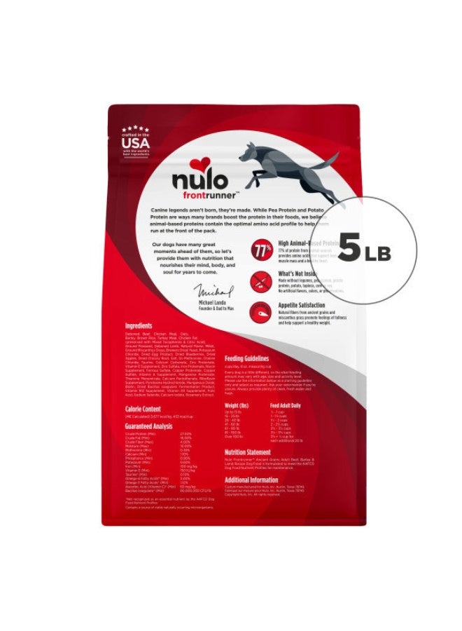 Nulo Frontrunner Premium Beef, Barley & Lamb with Patented BC30 Probiotics Dry Dog Food 11.36kg - Image 1