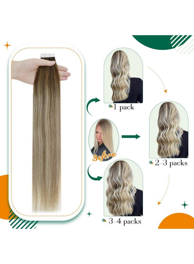 إيزي يوث الشريط في الشعر البني إلى المتوسط شقراء Balayage الشريط في ملحقات الشعر البشري 22 بوصة 50G 20PCS أومبير الشعر الشريط في الشعر الحقيقي - Image 2