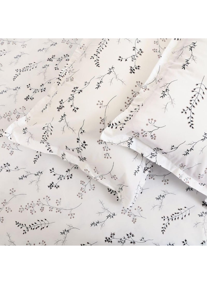 Jaipur Weaves Jaipur Weaves Bedsheet King Size 100 Pure Cotton Bed Sheet with 2 Pillow Covers 300 TC Premium Bedding Set Soft Cozy Bedding Spring Tulips Brown Super King  - Image 1