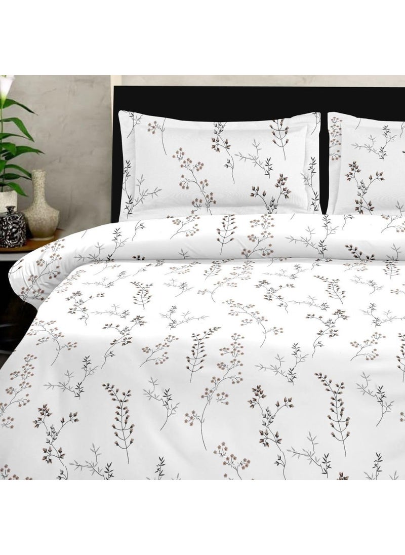 Jaipur Weaves Jaipur Weaves Bedsheet King Size 100 Pure Cotton Bed Sheet with 2 Pillow Covers 300 TC Premium Bedding Set Soft Cozy Bedding Spring Tulips Brown Super King  - Image 2