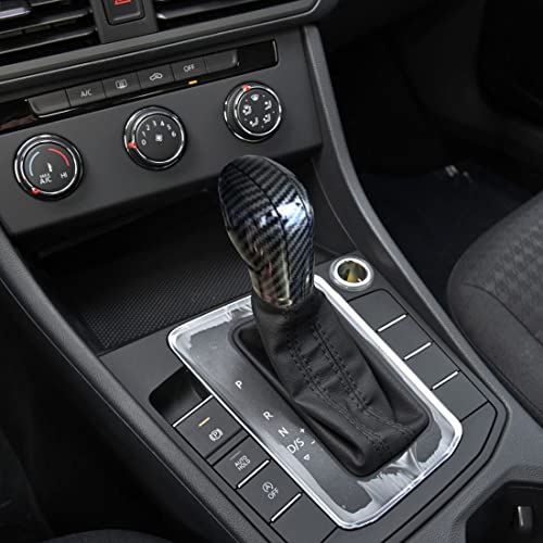 ruihe 3pc Carbon Fiber Color Gear Shift Knob Cover Trim Fit for VW Golf Jetta Passat Tiguan Atlas Beetle GLI Eos CC TDI E-Golf Sportwagen R - Image 1