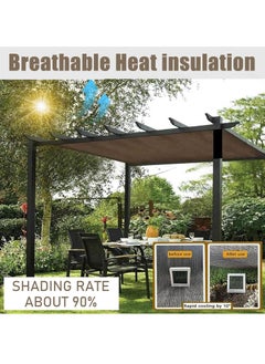 GUDOO Upgrade Sun Shade Sail Sunblock Shade Cloth 3 x 4m Sunblock Shade Cloth For Greenhouse Sun Canopies For Patio Sunscreen Awning Canopy Block Sunshade Cover for Outdoor Patio Garden Backyard  - Image 4