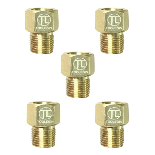 TL TOOLEGIN StoreBrass Inverted Flare Fitting Brake Line Adapter Male Connector 316 Tube OD x 18 NPT Male 5pcs - Image 1