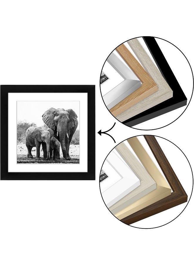Americanflat 11x11 Picture Frame with ShatterResistant Glass  Use as 8x8 Frame with Mat or Display 11x11 Photo Without Mat  Signature Collection  Square Frames for Wall Display  Black - Image 2