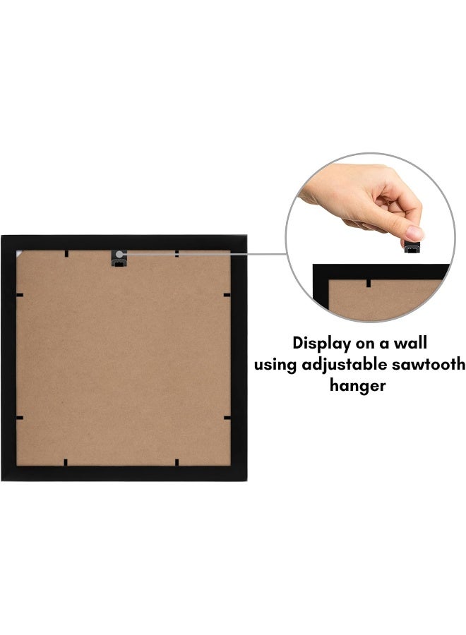 Americanflat 11x11 Picture Frame with ShatterResistant Glass  Use as 8x8 Frame with Mat or Display 11x11 Photo Without Mat  Signature Collection  Square Frames for Wall Display  Black - Image 4