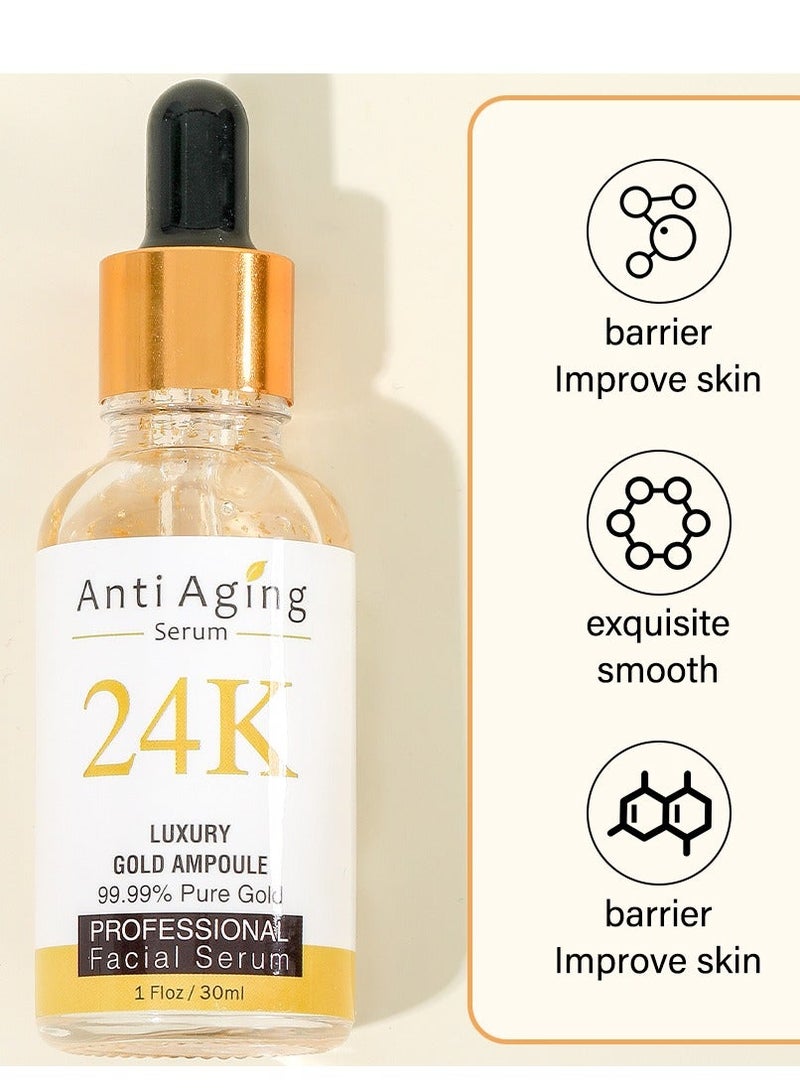 موويام سيروم مضاد للشيخوخة 24K 30 مل فاخر أمبولة ذهبية سيروم وجه احترافي - Image 5