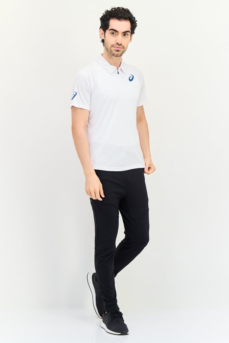 asics Men Sportswear Fit Short Sleeve Training Polo Shirt, White - Image 4
