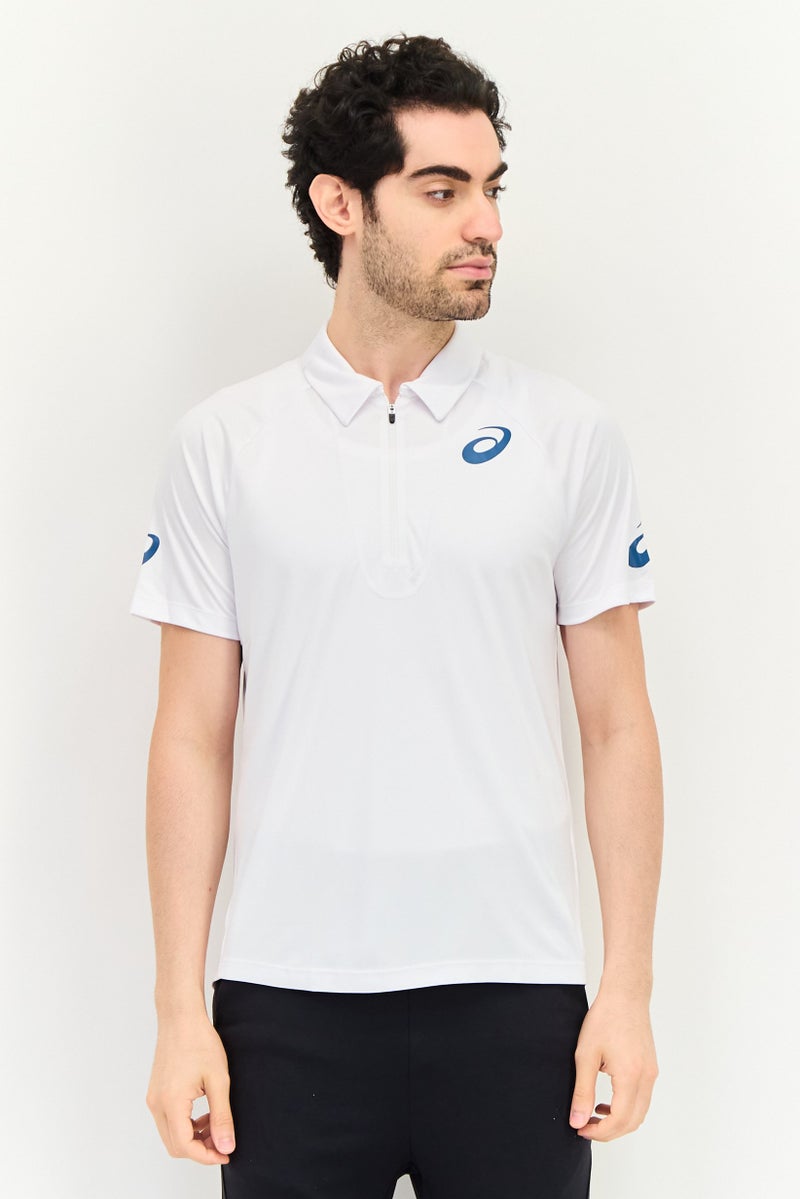 asics Men Sportswear Fit Short Sleeve Training Polo Shirt, White - Image 1