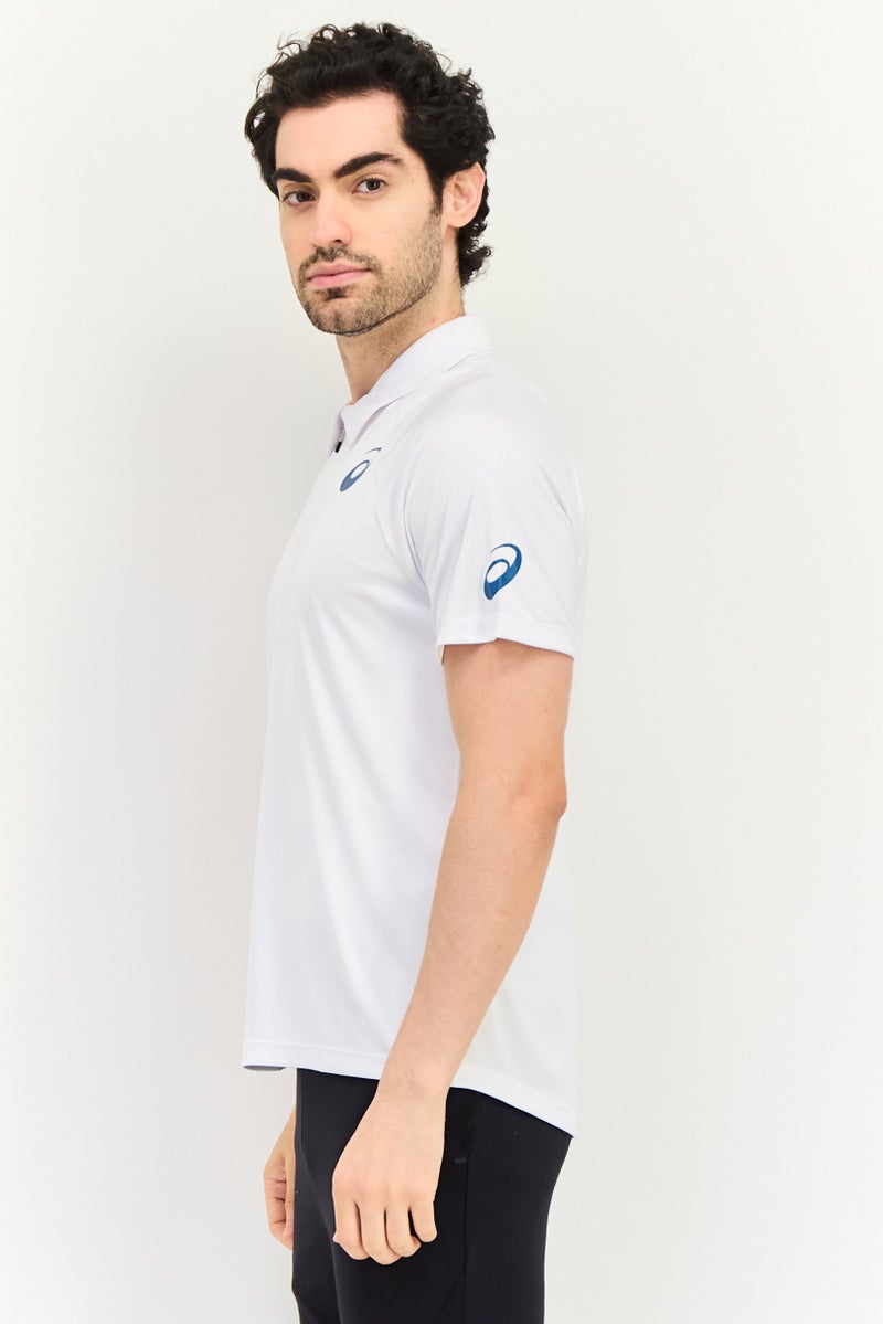 asics Men Sportswear Fit Short Sleeve Training Polo Shirt, White - Image 2