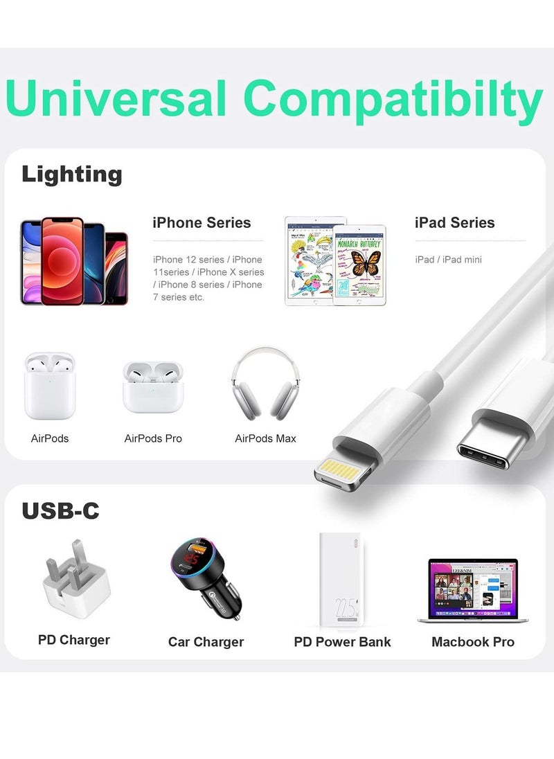 Generic - USB C to Lightning Cable 2M [MFi Certified] Compatible with iPhone 14 Pro Max/13/12/11 Pro/X/XS/XR/8 Plus/AirPods Pro,Supports Power Delivery,White - Image 1
