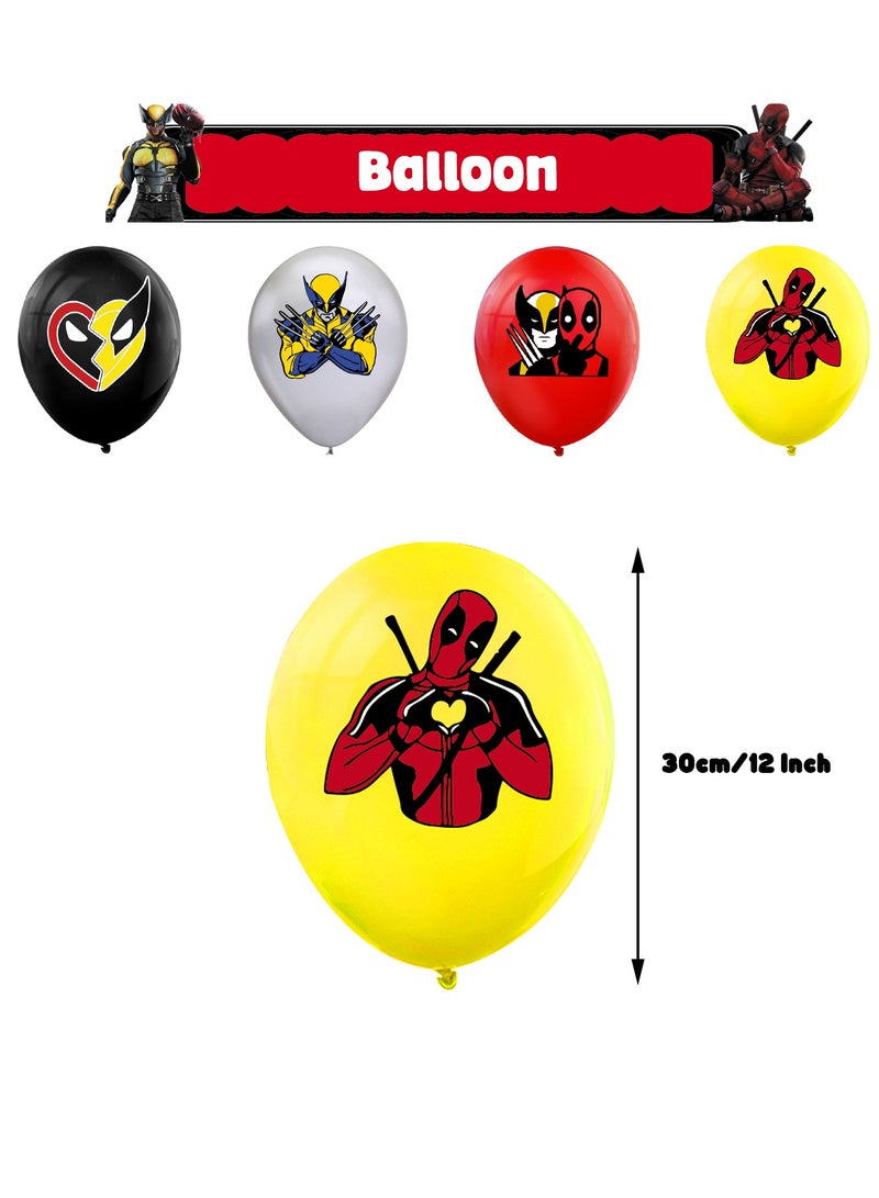Deadpool Theme Birthday Party decoration Deadpool Wolf Brother Deadpool Birthday Flag Cake Insert Exhaust Ball Spiral