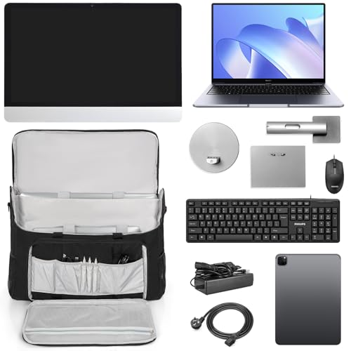 LASUK LCD Screens/TVs(up to 2) Transport Tote Bag for 19" - 24" Displays Padded Monitor Carrying Case (NOT FOR IMAC) Travel Bag With Shoulder Strap,Large Accessories Pocket - Image 3