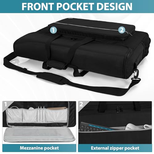 LASUK LCD Screens/TVs(up to 2) Transport Tote Bag for 19" - 24" Displays Padded Monitor Carrying Case (NOT FOR IMAC) Travel Bag With Shoulder Strap,Large Accessories Pocket - Image 5