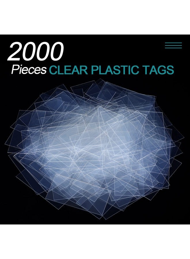 Leinuosen 2000 Pcs Clear Plastic Tags Shelf Label Holders Price Tag Paper Label Holders For Storage Bins And Shelves, Transparent Basket Bin Labels Display Label Holder For Classroom Office Shop - Image 2