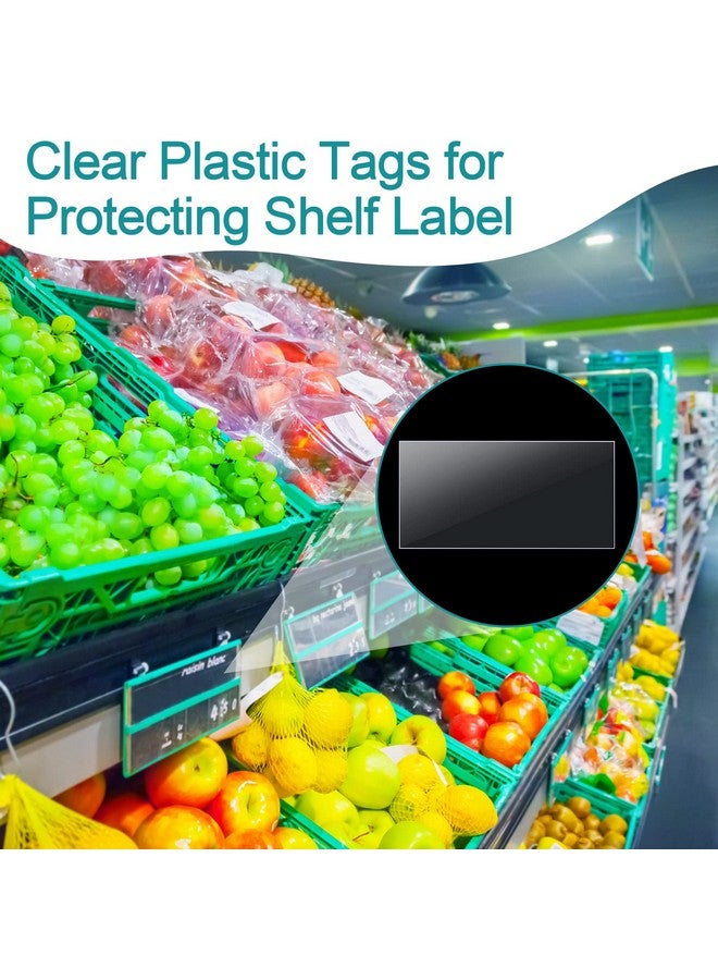 Leinuosen 2000 Pcs Clear Plastic Tags Shelf Label Holders Price Tag Paper Label Holders For Storage Bins And Shelves, Transparent Basket Bin Labels Display Label Holder For Classroom Office Shop - Image 5