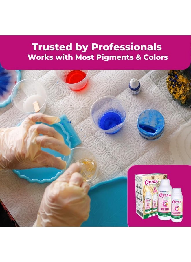 Oytra Oytra Resin Art Kit Hardener 1500 Grams Liquid for Craft Beginners Materials Ultra Crystal Clear Transparent Coat Epoxy 2 1 Ratio Bubble Release Artists Jewellery Set Casting Tabletop DIY Projects  - Image 3