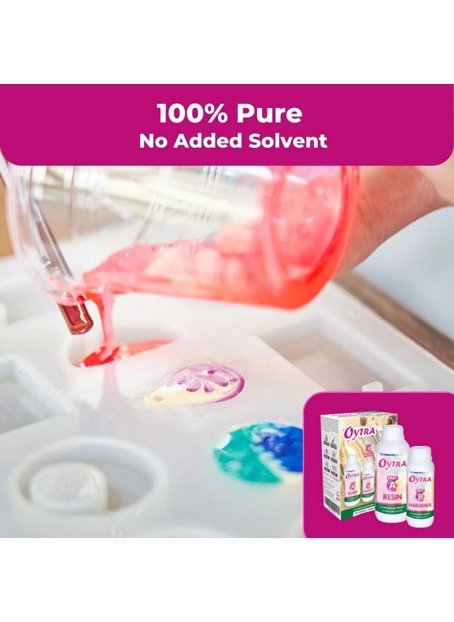 Oytra Oytra Resin Art Kit Hardener 1500 Grams Liquid for Craft Beginners Materials Ultra Crystal Clear Transparent Coat Epoxy 2 1 Ratio Bubble Release Artists Jewellery Set Casting Tabletop DIY Projects  - Image 2