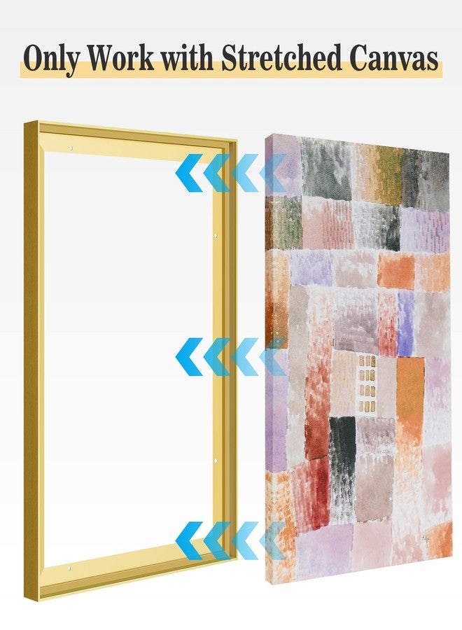 Akfado Gold Floating Frame for 30x40 Canvas Paintings, 1.5” Deep DIY Metal Canvas Floater Frames for Portrait Landscape Prints Art Show Exhibition Gallery Wall Home Office Decor (Gold) - Image 4