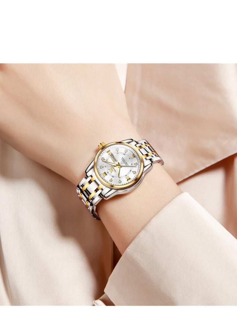 OLEVS Watches for Women Fashion Quartz Stainless Steel Water Resistant Watch 5513 - Image 1
