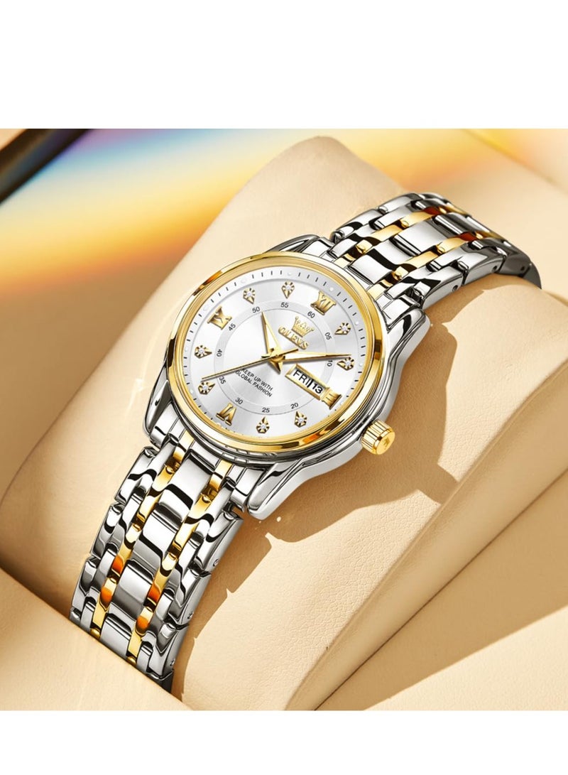 OLEVS Watches for Women Fashion Quartz Stainless Steel Water Resistant Watch 5513 - Image 2