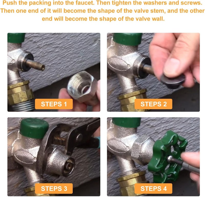 GEAIN C-134KT-803 Stem Packing Kit Replace for Prier C-134/135/144/154, Fits for wall hydrant and Fits for Prier model C108 hot and cold-2 set - Image 4