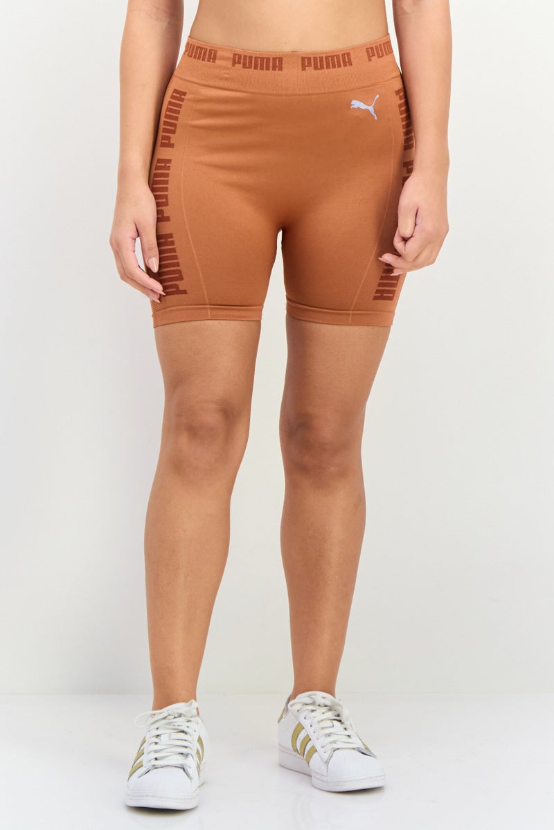 PUMA Women Sportswear Fit 5 Inseam Training Shorts, Brown  - Image 1