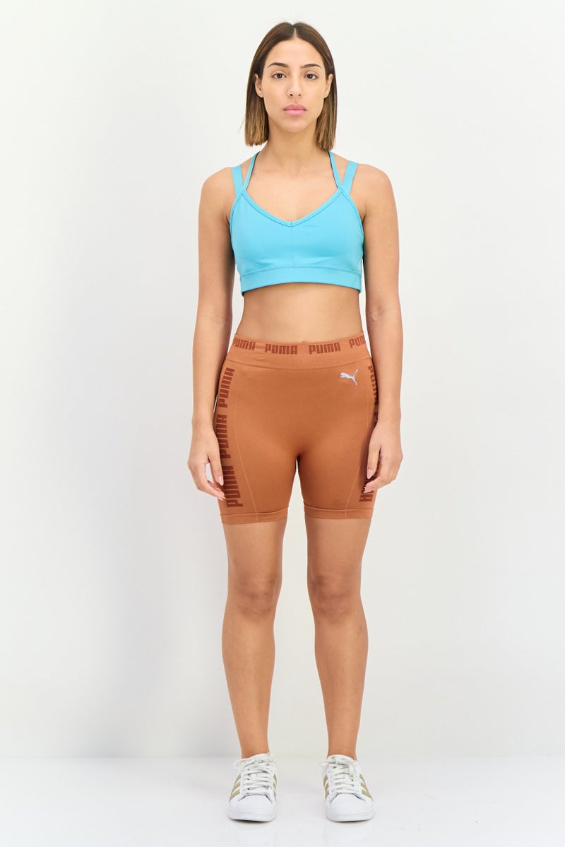 PUMA Women Sportswear Fit 5 Inseam Training Shorts, Brown  - Image 3