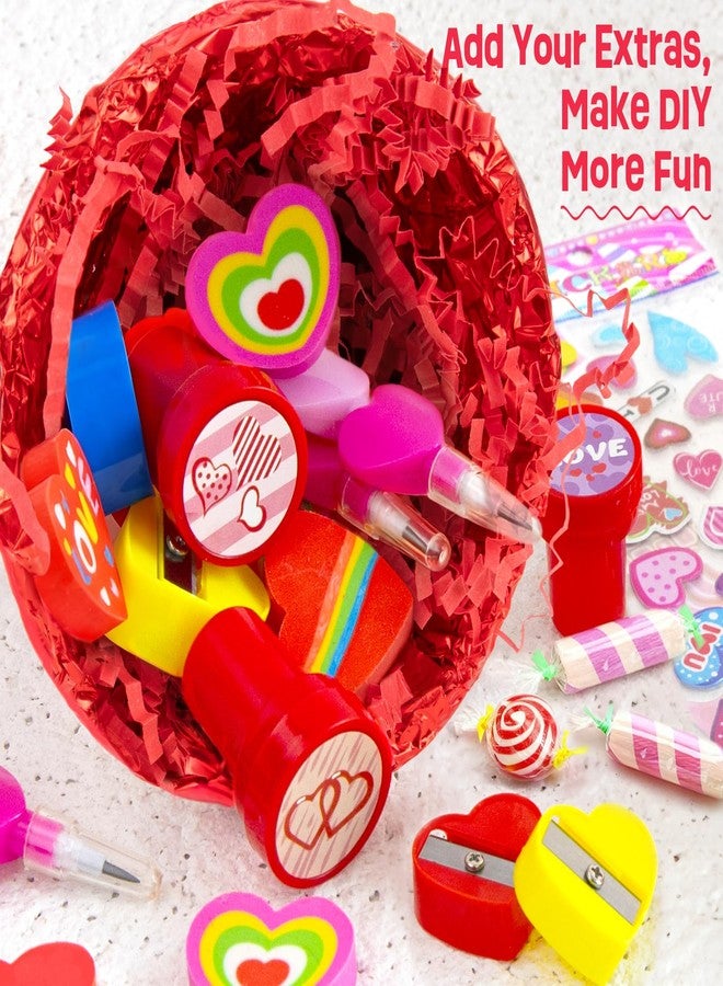 MOREDOTS Valentines Day Gifts for Kids - 24 Pack Giant Chocolate Shaped Stationery Set with Pencils Stickers Gift Tags Erasers Stamper Sharperner - Valentine's Classroom School Exchange Boys Girls Party Favors - Image 3
