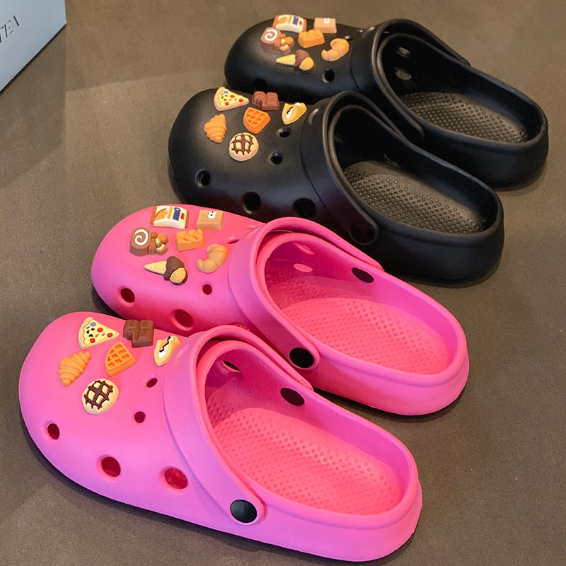 Croc Shoes Women'S Summer Outdoor Wear Soft-Soled Beach Baotou Sandals And Half Slippers Women'S Popular Trbottomy - Image 3