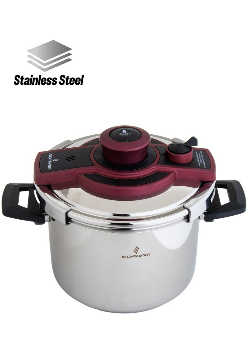 Sofram - High-quality stainless steel pressure cooker made in Turkey from Sofram, silver - Image 1