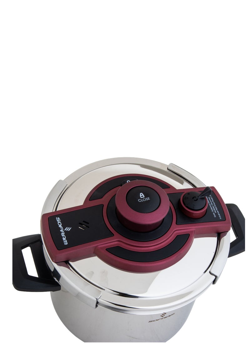 Sofram - High-quality stainless steel pressure cooker made in Turkey from Sofram, silver - Image 1