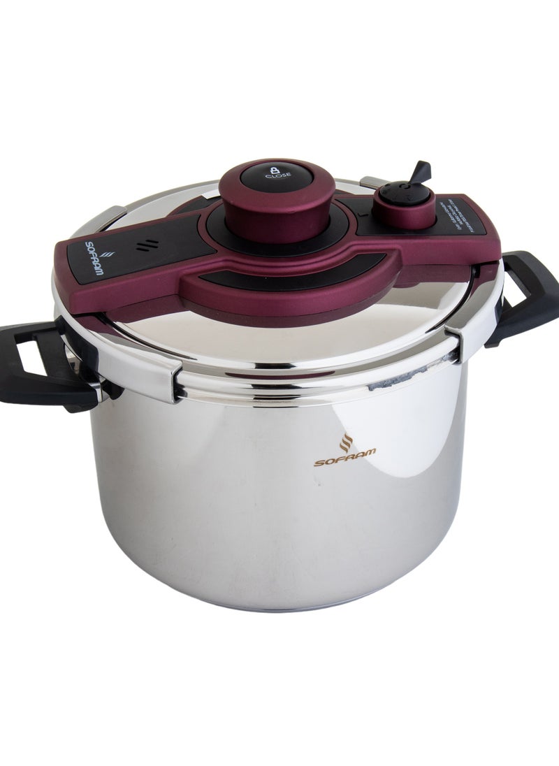 Sofram - High-quality stainless steel pressure cooker made in Turkey from Sofram, silver - Image 1