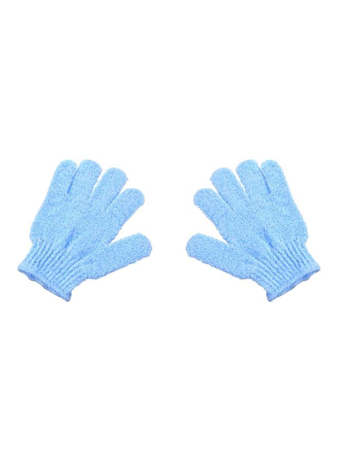 NIBEMINENT 2-Piece Shower Exfoliating Gloves Set Blue 2x19x13cm  - Image 1