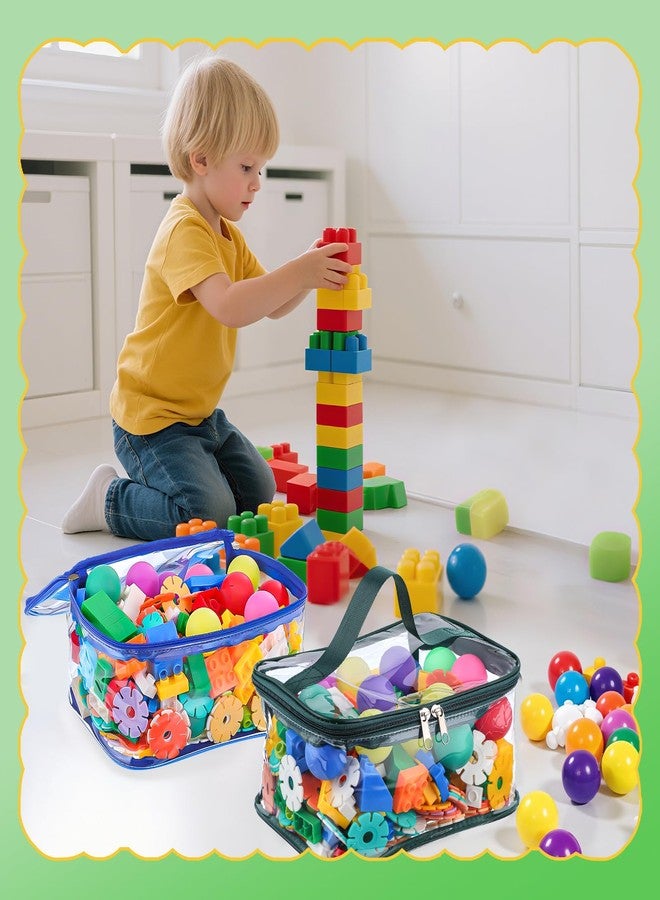 Dntorx 4 Packs Clear Toy Storage Bags, Colorful PVC Waterproof Toy Organizer with Zip Reusable Bags for Building Blocks, Board Game, Puzzles, Kids Books, Stationery - Image 5