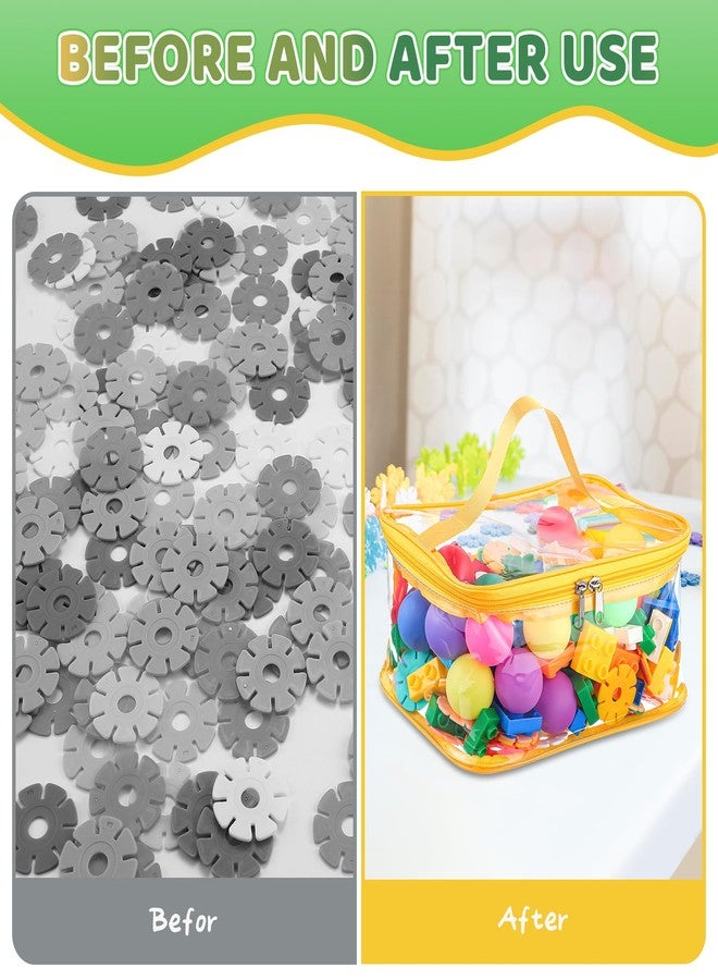 Dntorx 4 Packs Clear Toy Storage Bags, Colorful PVC Waterproof Toy Organizer with Zip Reusable Bags for Building Blocks, Board Game, Puzzles, Kids Books, Stationery - Image 4