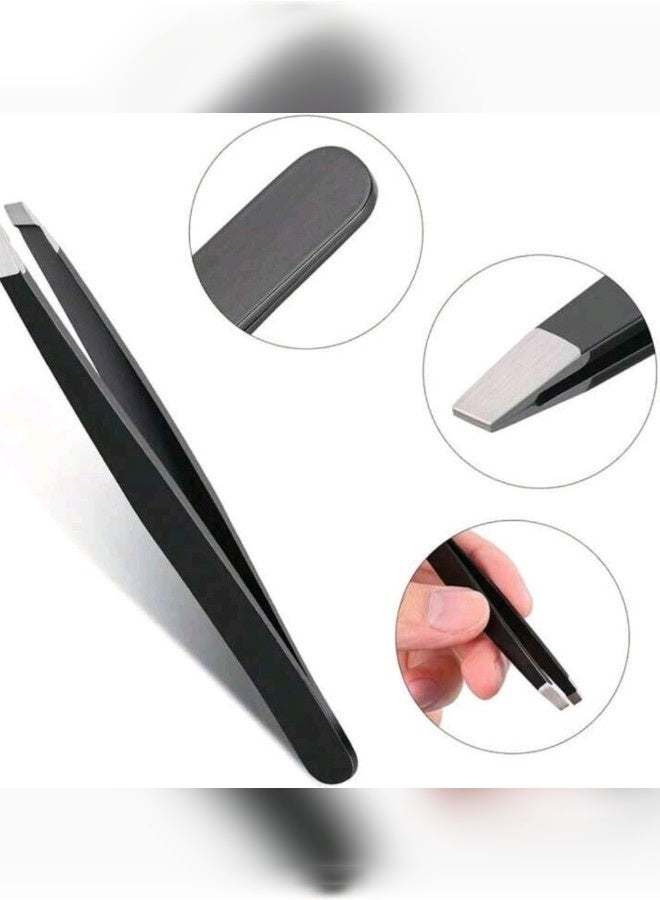 ملقط شعر الوجه ومبرد الأظافر 2 في 1 من الفولاذ المقاوم للصدأ، ملقط ناعم لإزالة الرؤوس السوداء ووضع الرموش وإزالة شعر الوجه، يستخدم من قبل الرجال والنساء - Image 2