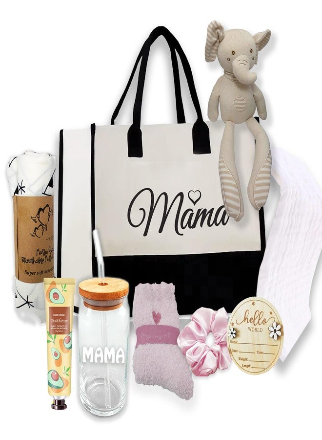Beyond The Box New Mom Gift Basket Care Package | Baby Shower Gift Set for Mom & Baby w/Newborn Essentials | After Labor Hospital Gift Bundle for Expecting Moms | Tote Bag, Swaddle, Burp Cloth, Socks & More - Image 1