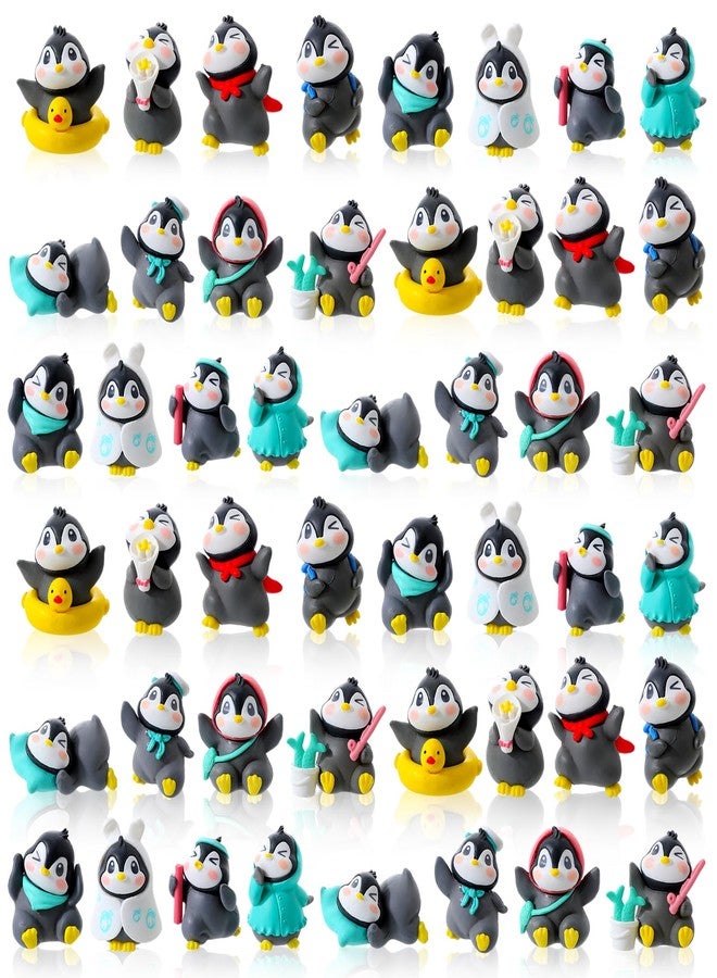 Arrowbash 48 Pcs Mini Penguin Figurines Bulk Cute Miniature Penguin Figurines Collection Play Sets Winter Cake Toppers Decoration for Birthday Gifts Home Landscape Party Supplies - Image 1